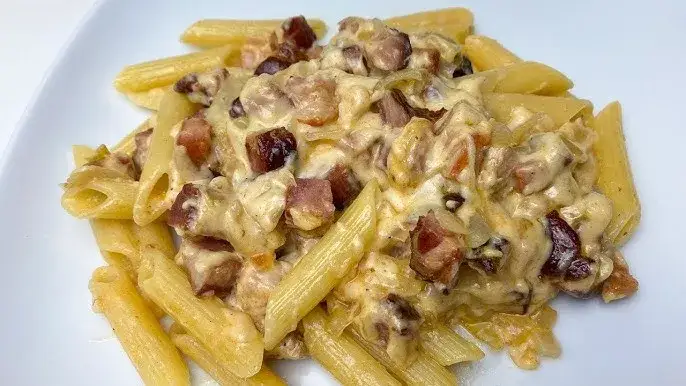 Zdjęcie Penne w sosie śmietanowo serowym Thermomix - prosty przepis na obiad